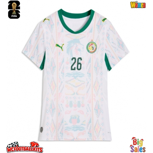 Senegal Pape Gueye #26 Replica Home Stadium Shirt for Women World Cup 2026 Short Sleeve